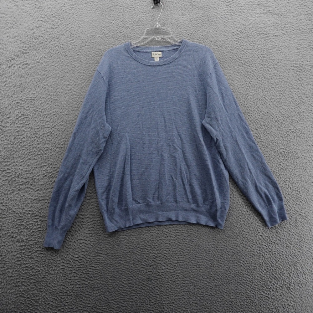 J Crew Long Sleeve Cotton Sweater Tee XL Blue Mens Lightweight‎ Crew Neck